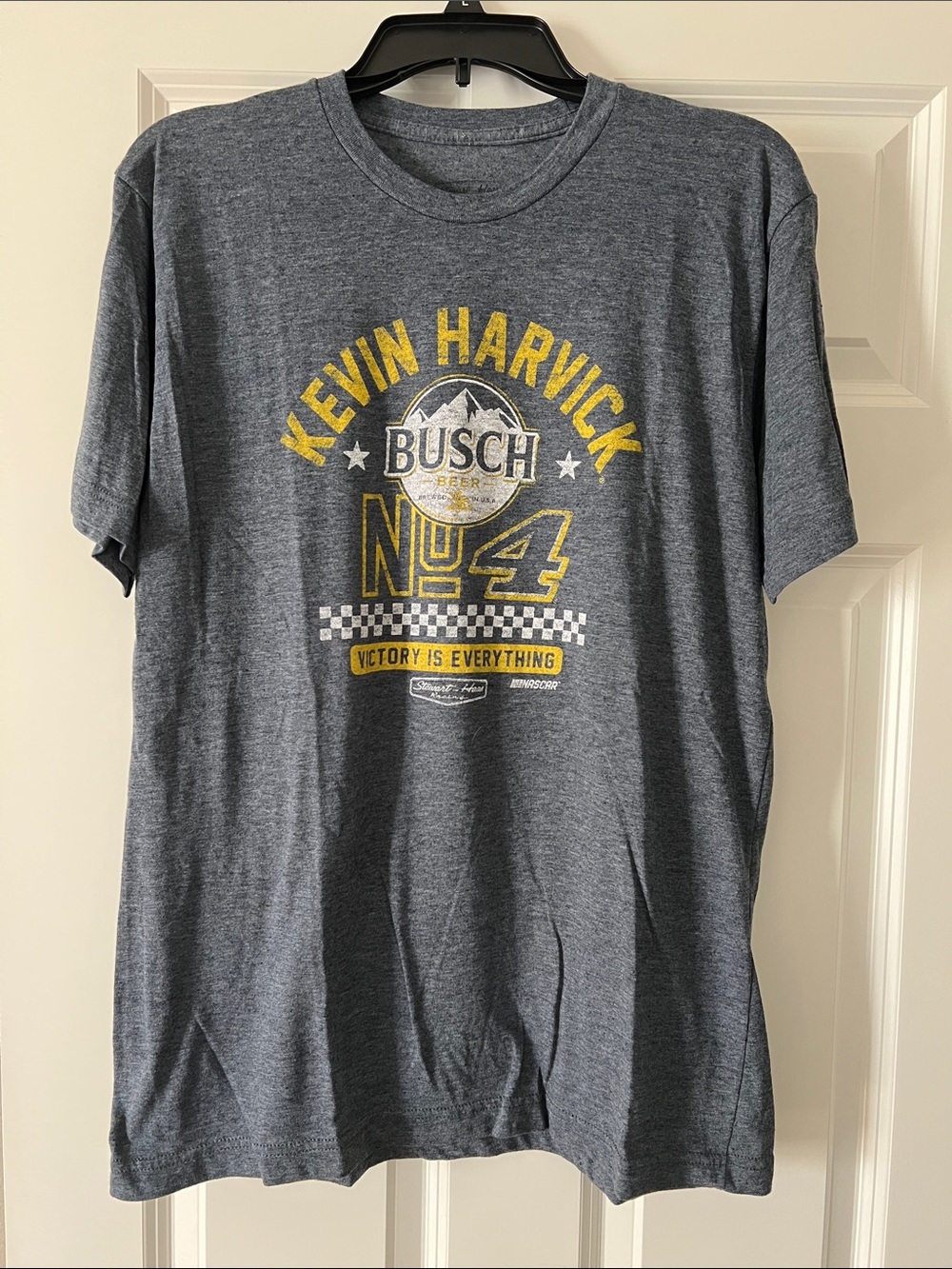 Gray Kevin Harvick No. 4 Graphic Tee with Yellow Accents